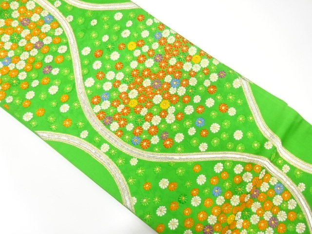 JAPANESE KIMONO / ANTIQUE FUKURO OBI / SILK / WOVEN TATEWAKU PATTERN